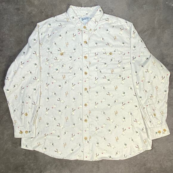 Diluth Trading Company Men XXL Tall Relaxed Fit Christmas Reindeer Flannel Shirt - Picture 2 of 8